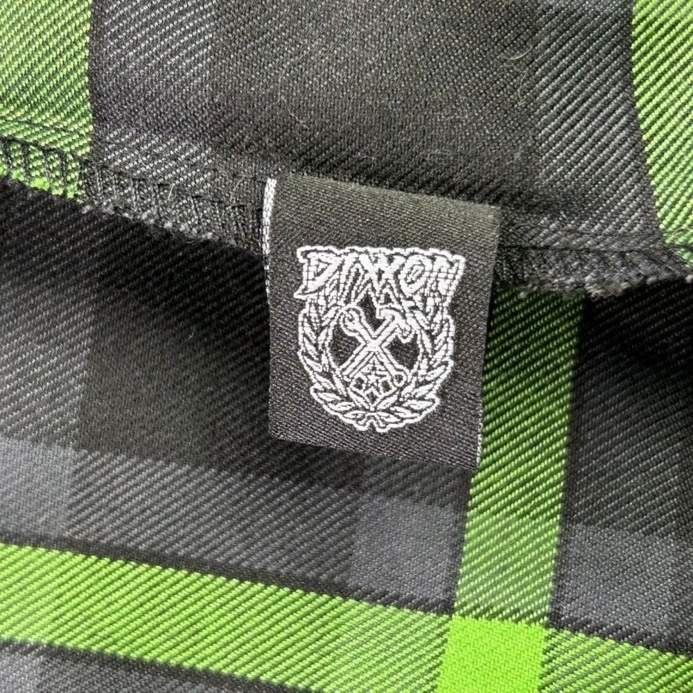 Dixxon Flannel Co Lime Green Black Plaid Button Down Shirt Womens Small Workwear - Picture 12 of 16